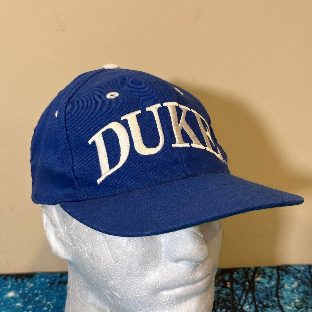 Vintage Duke Blue Devils The Game Snapback Hat Blue White NCAA Big Logo Cap